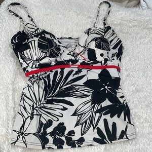 Jamaica Bay 2 piece Swim Bathing Suit Women’s Size 14 Black Red White